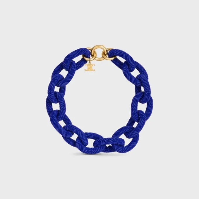 Ata CELINE-ketting met schakels van kralen en messing met gouden afwerking