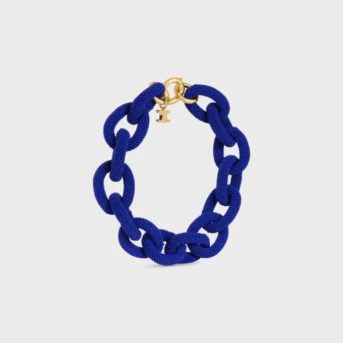Ata CELINE-ketting met schakels van kralen en messing met gouden afwerking