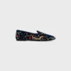 Aura Loafer in geborduurd fluweel