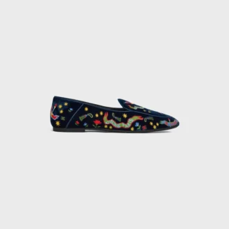 Aura Loafer in geborduurd fluweel
