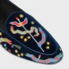 Aura Loafer in geborduurd fluweel