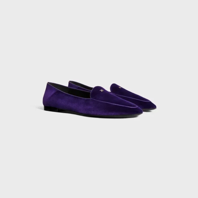 Aura Loafer met Triomphe in fluweel