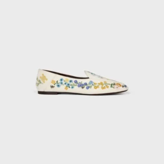 Aura Loafer van fluweel met geborduurde bloemen
