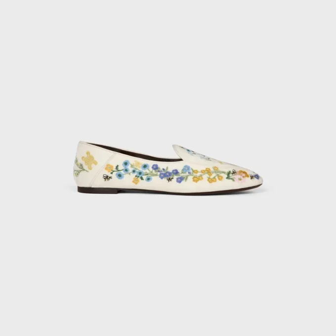 Aura Loafer van fluweel met geborduurde bloemen