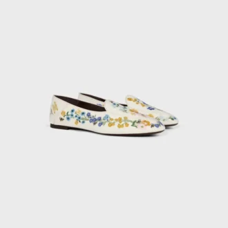 Aura Loafer van fluweel met geborduurde bloemen