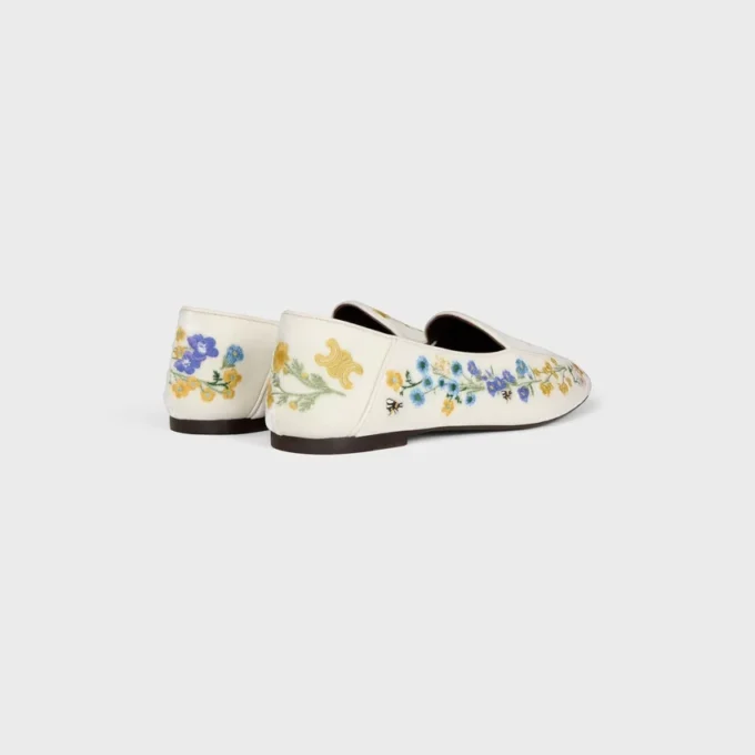 Aura Loafer van fluweel met geborduurde bloemen