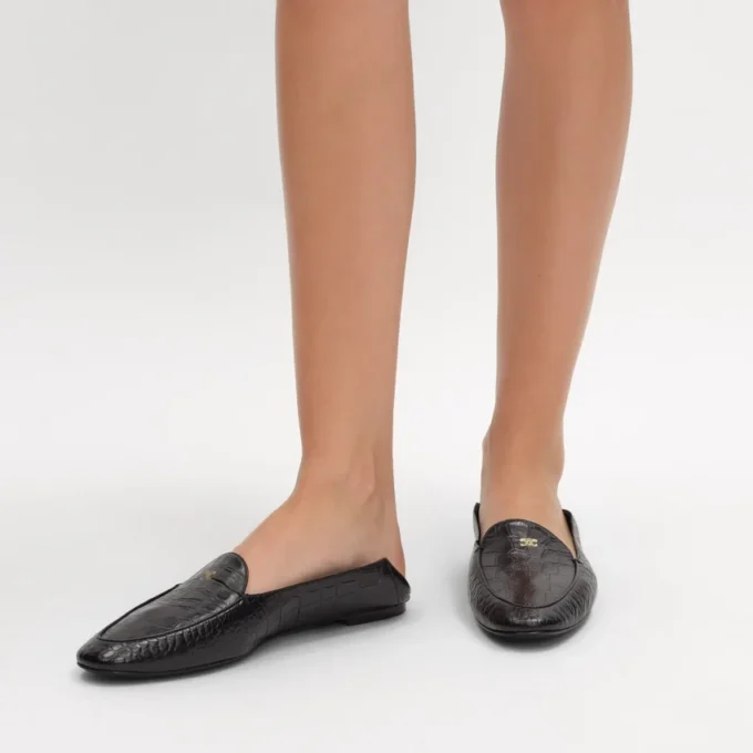 Aura Loafer van lamsleer met krokodillenprint