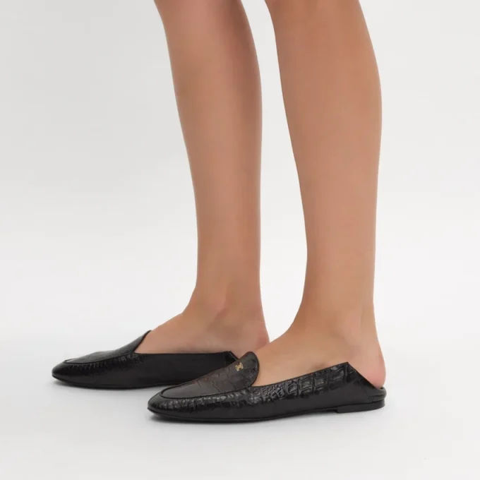 Aura Loafer van lamsleer met krokodillenprint