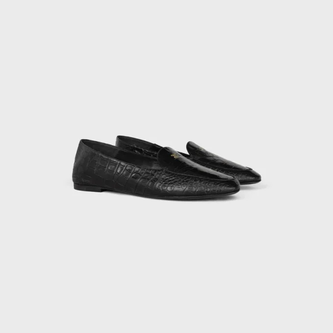 Aura Loafer van lamsleer met krokodillenprint