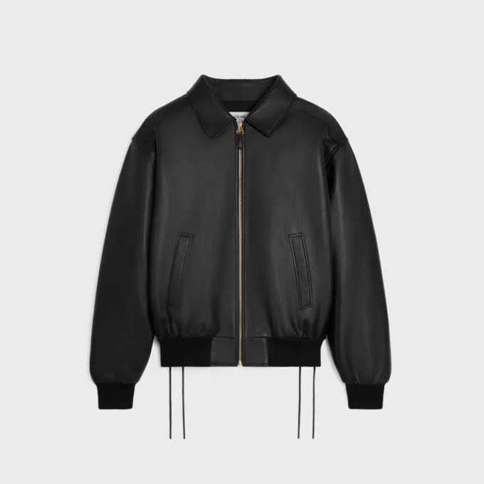 Aviator-blouson van zacht lamsleer