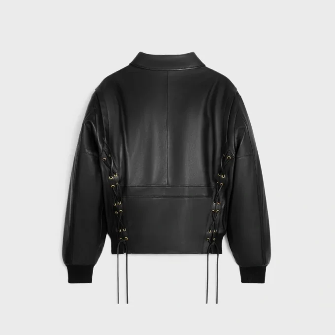 Aviator-blouson van zacht lamsleer