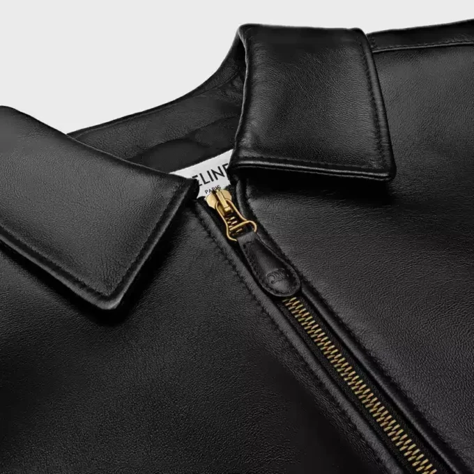 Aviator-blouson van zacht lamsleer