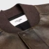 Aviator Teddy-jasje van generfd kalfsleer