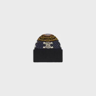 Beanie van jacquardkasjmier