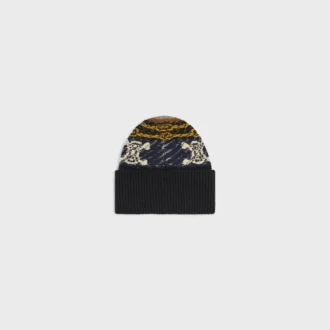 Beanie van jacquardkasjmier
