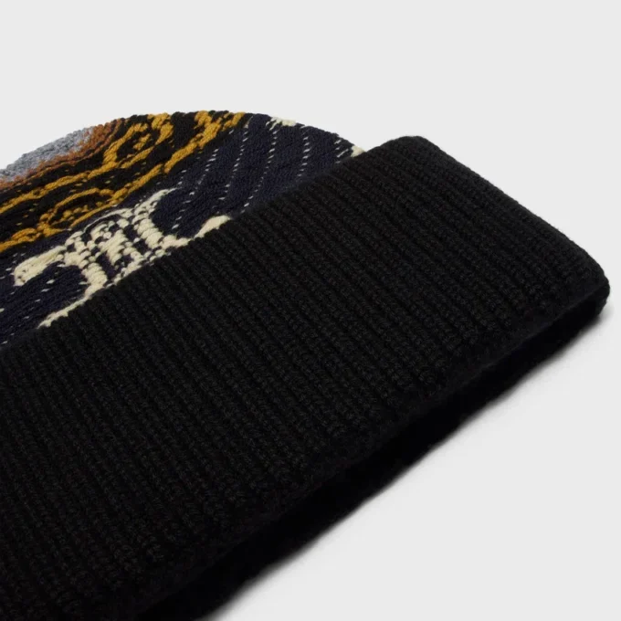 Beanie van jacquardkasjmier