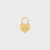 Bedel Hartvormig hangslotje van messing met gouden afwerking