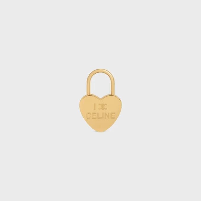 Bedel Hartvormig hangslotje van messing met gouden afwerking