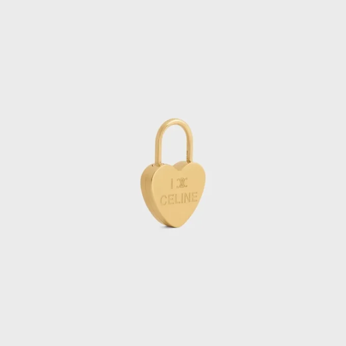 Bedel Hartvormig hangslotje van messing met gouden afwerking