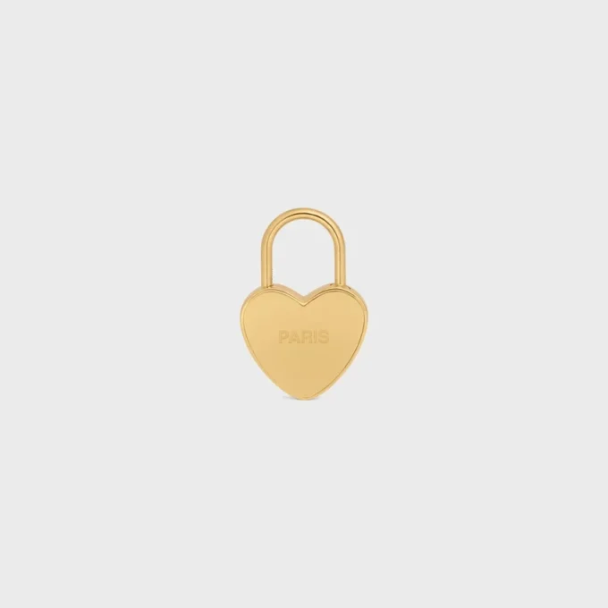 Bedel Hartvormig hangslotje van messing met gouden afwerking