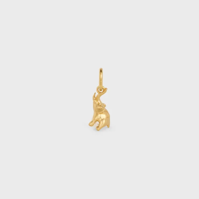 Bedel Olifant op parel van messing met gouden afwerking en harsparel