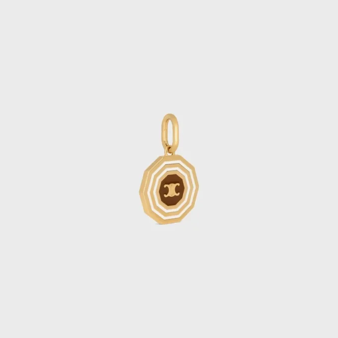 Bedels Decagon Triomphe-medaille van email en messing met gouden afwerking