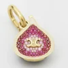 Bedels in messing met gouden afwerking, email en strass