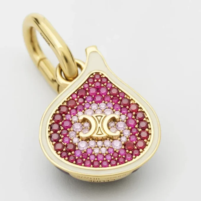 Bedels in messing met gouden afwerking, email en strass