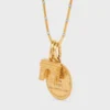 Lange ketting met bedels van messing met goud- en rhodiumafwerking