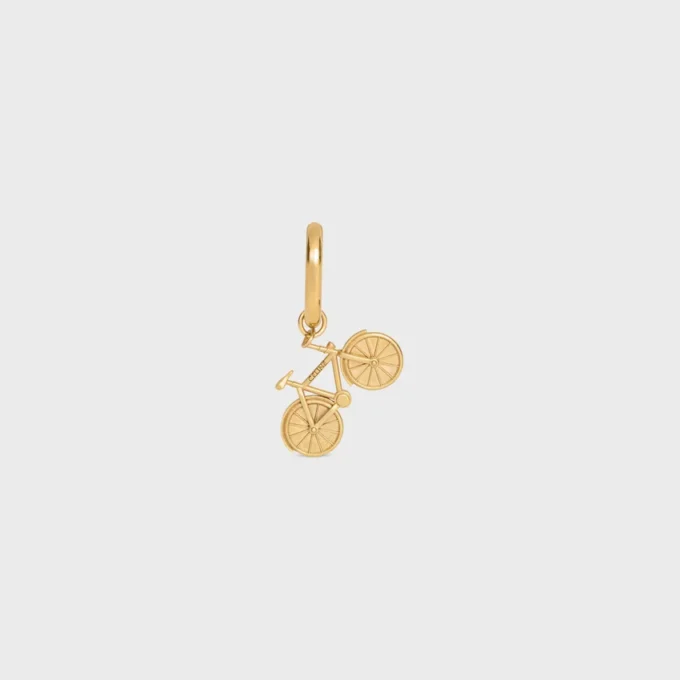 Bedeltje Fiets in messing met gouden afwerking