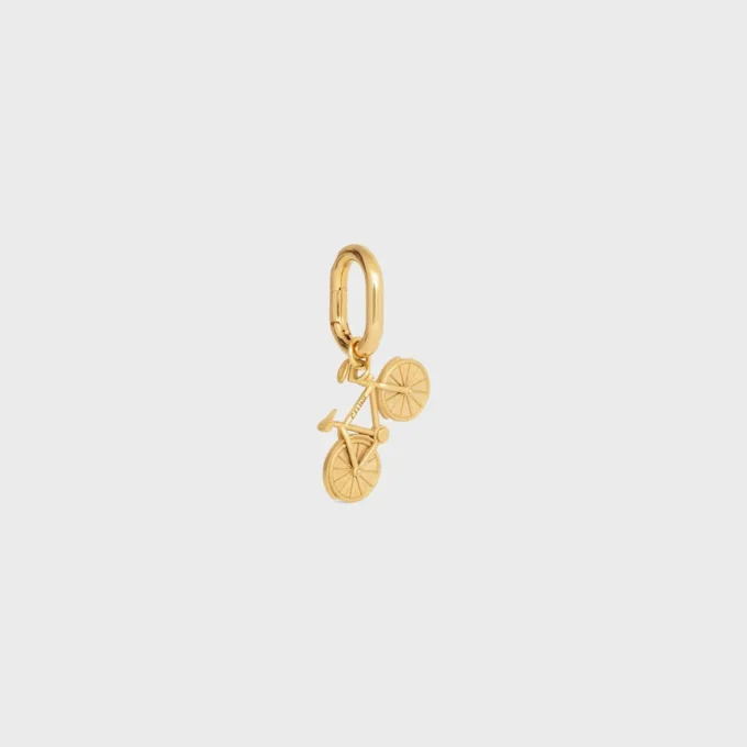 Bedeltje Fiets in messing met gouden afwerking