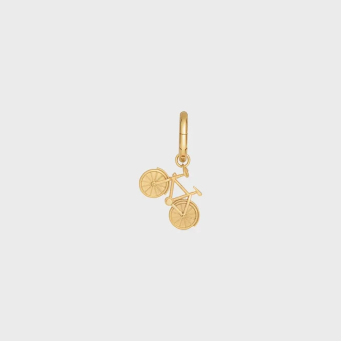 Bedeltje Fiets in messing met gouden afwerking