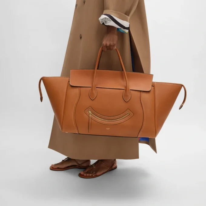 Big Smile-luggage van natuurlijk soepel kalfsleer