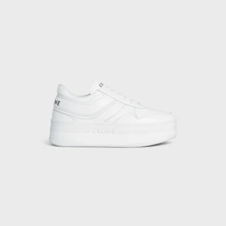 Blocksneakers met sleehakzool van kalfsleer