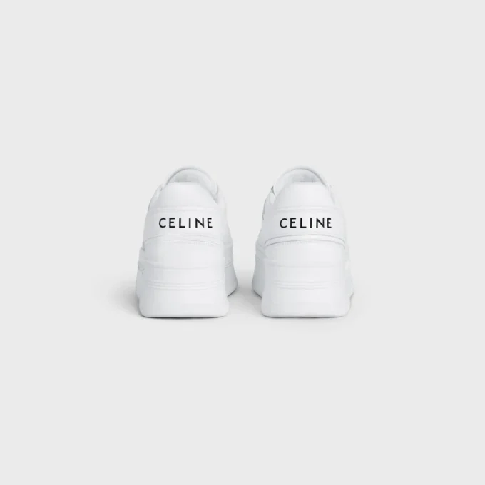 Blocksneakers met sleehakzool van kalfsleer
