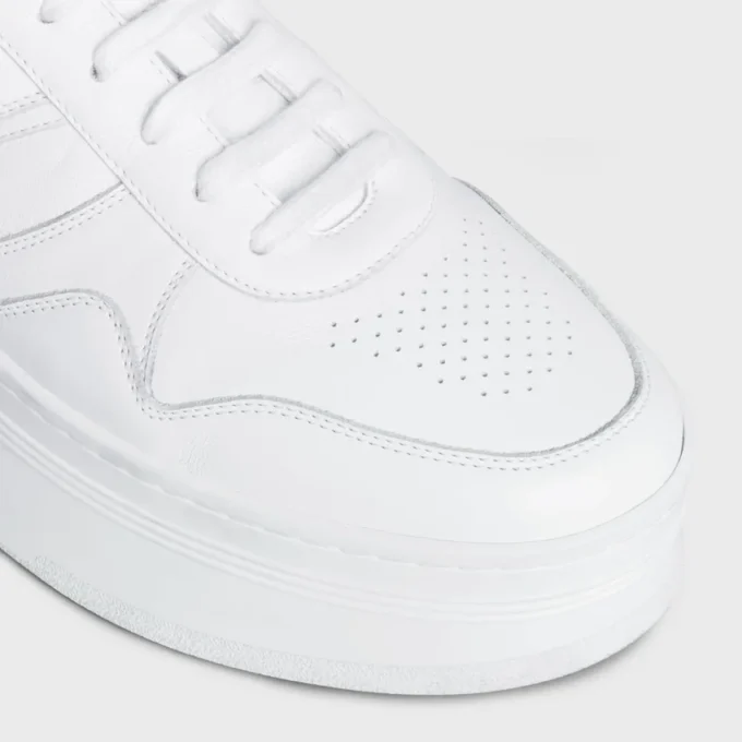 Blocksneakers met sleehakzool van kalfsleer