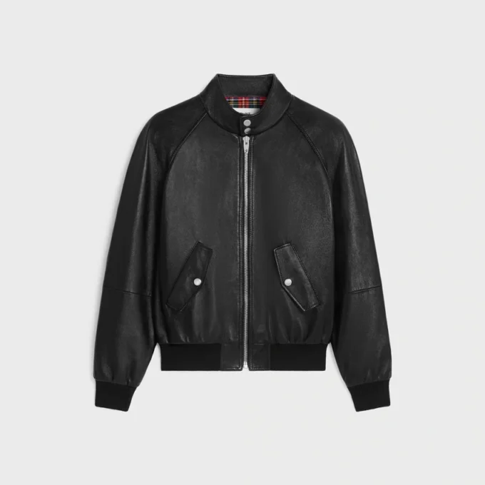 Blouson met ritssluiting van zacht lamsleer