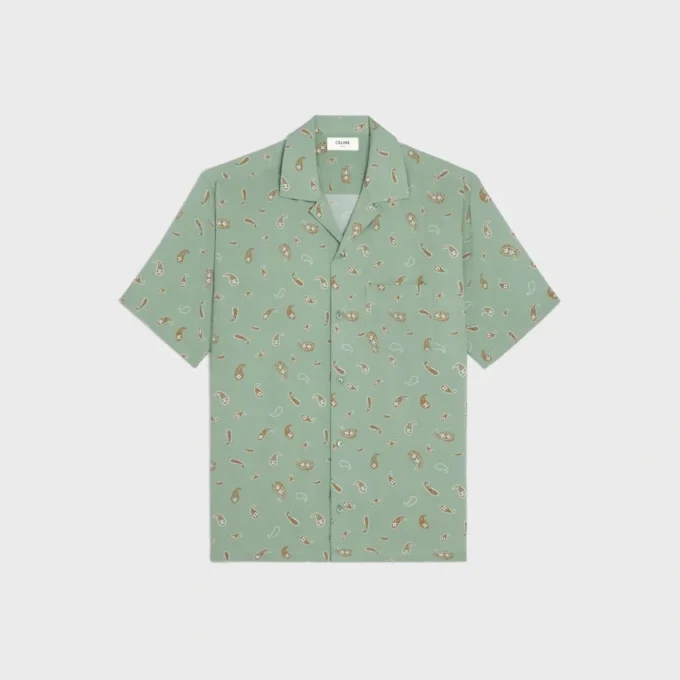 Bowlinghemd met paisleyprint van viscose