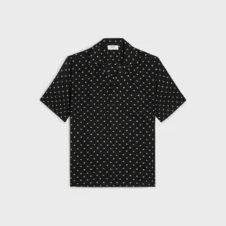 Bowlinghemd van viscose met Micro Triomphe-print