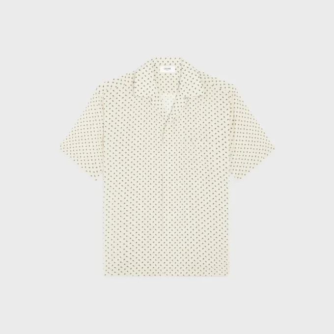 Bowlinghemd van viscose met Micro Triomphe-print