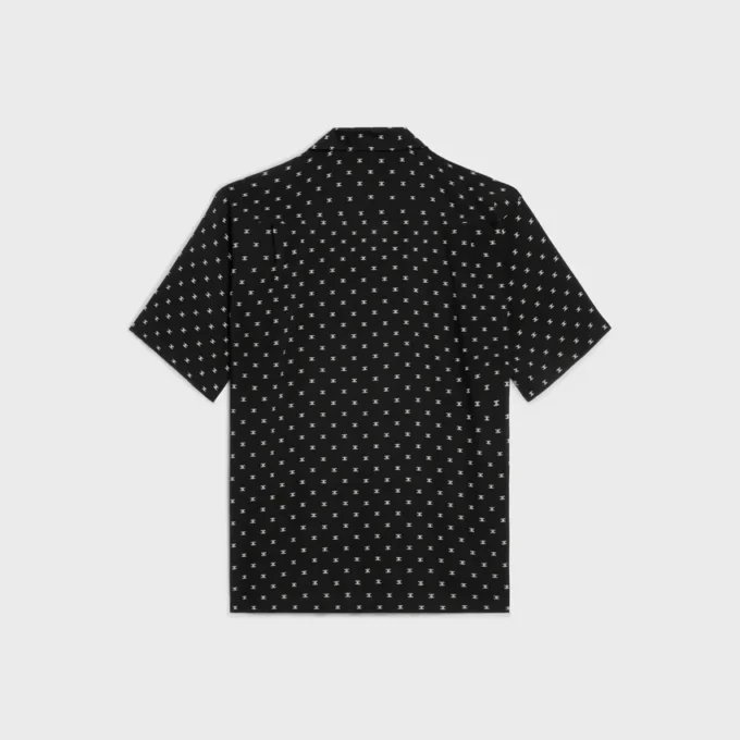 Bowlinghemd van viscose met Micro Triomphe-print