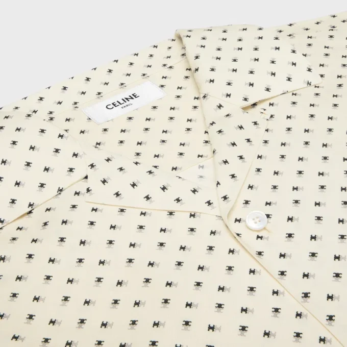 Bowlinghemd van viscose met Micro Triomphe-print