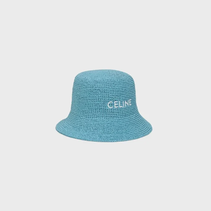 Buckethoed van raffia Buckethoed van raffia