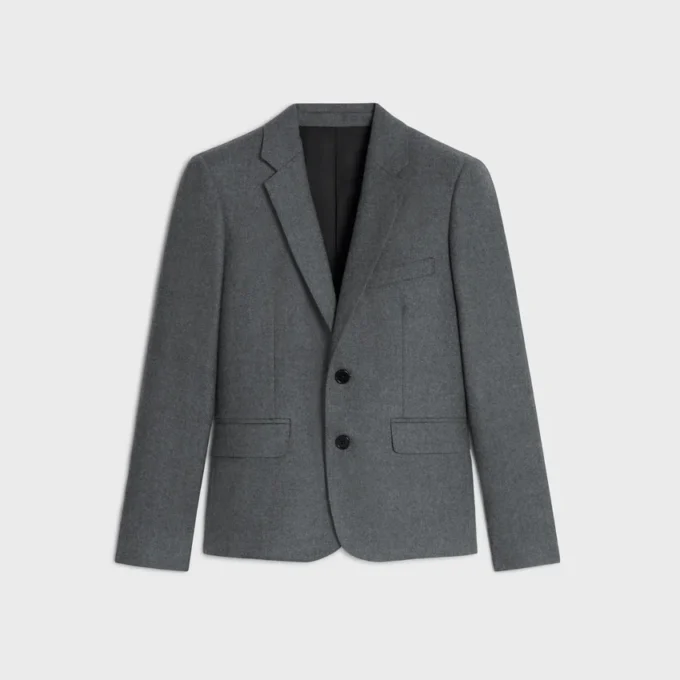 Campbell-jasje van flanellen twill