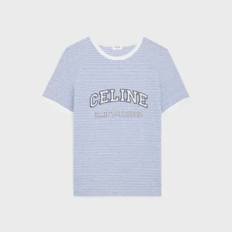 CELINE 70’s T-shirt van gestreept jersey