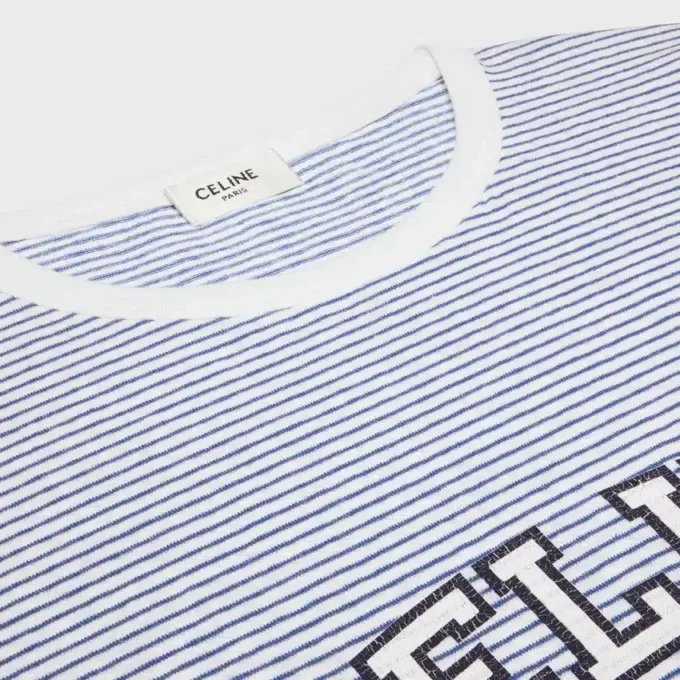 CELINE 70’s T-shirt van gestreept jersey
