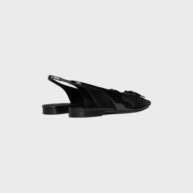 CELINE Alma Triomphe platte slingback van gelakt kalfsleer