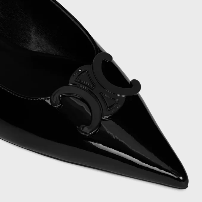 CELINE Alma Triomphe platte slingback van gelakt kalfsleer