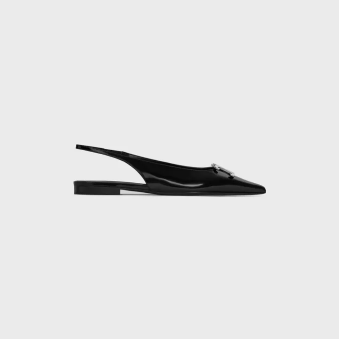 CELINE Alma Triomphe platte slingback van glanzend kalfsleer