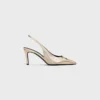 CELINE Alma Triomphe Slingback van gelamineerd kalfsleer